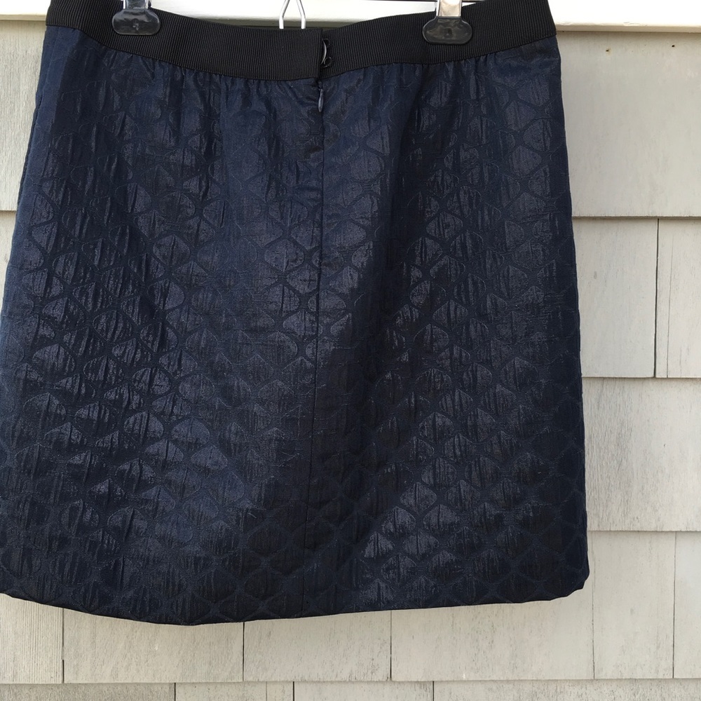 Vintage Ann Taylor LOFT Metallic Sheen Jacquard Mini Skirt Size 6 - Picture 6 of 8